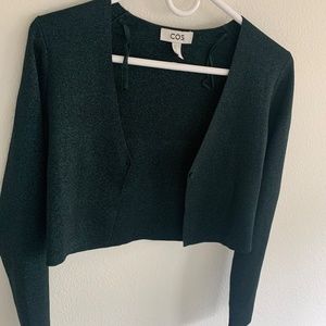 COS Matching Jacket to Knitted Bodycon Mini Dress Metallic